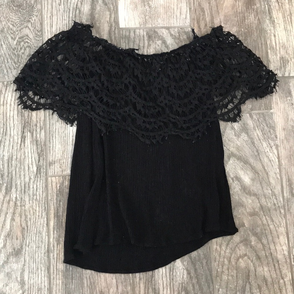 Black off shoulder blouse